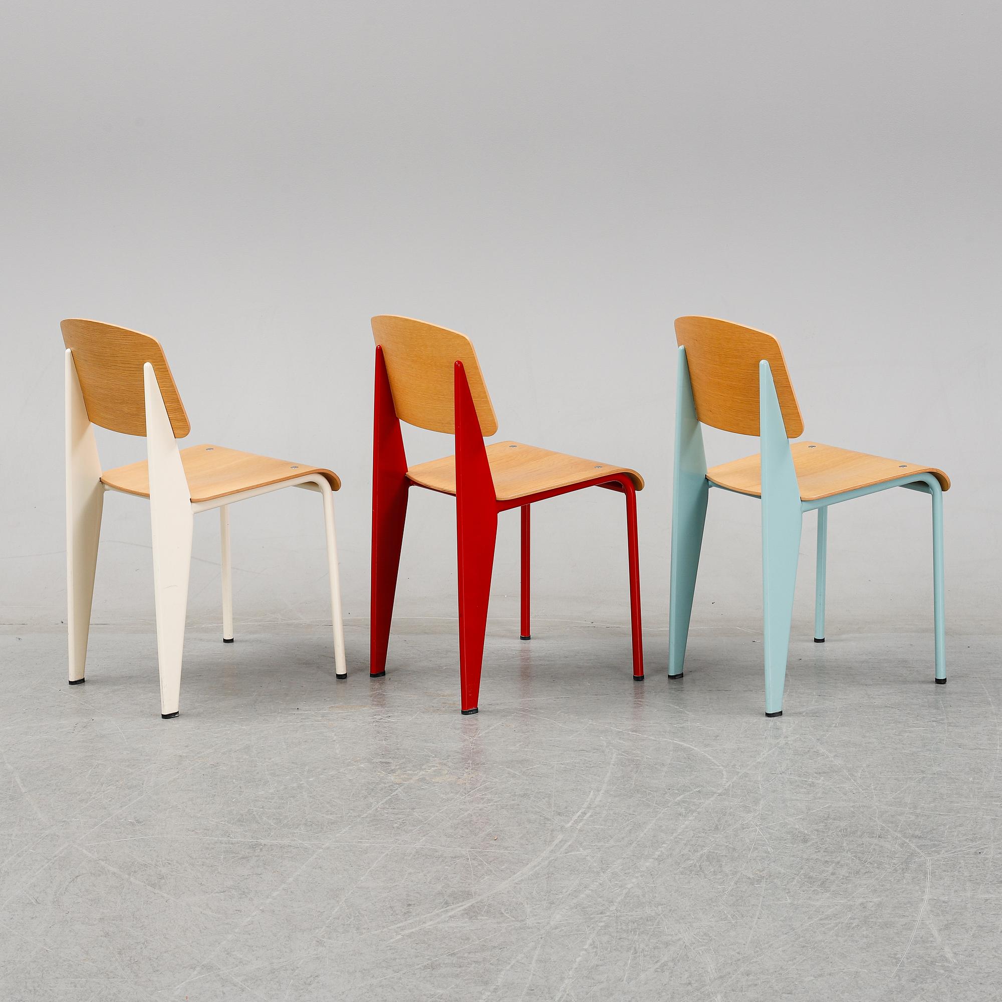 Seven 'Standard' chairs by Jean Prouvé, Prouvé Collection 2002, Vitra.