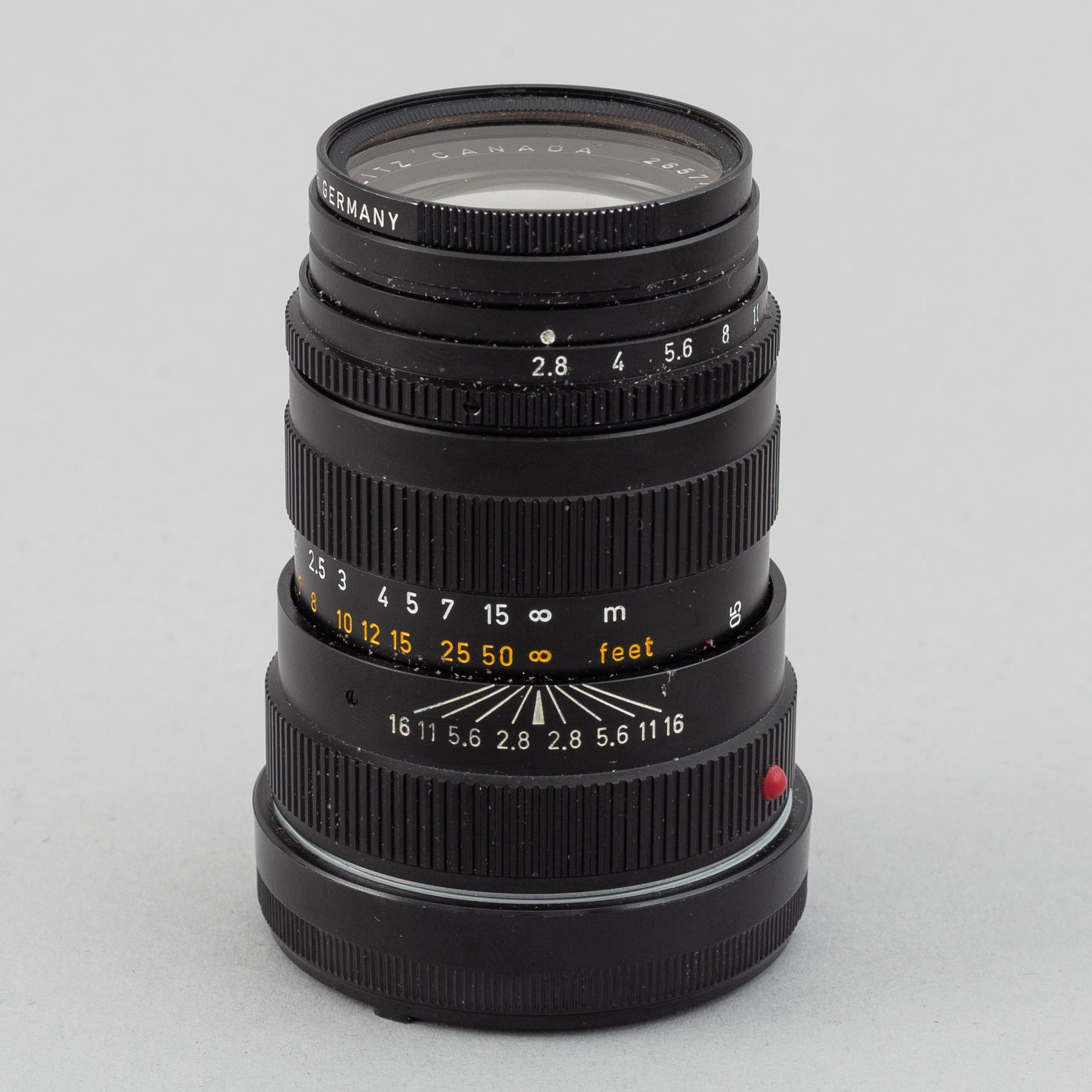 Leitz Canada, Tele-Elmarit 1:2,8/90mm, no 2657760, 1973.