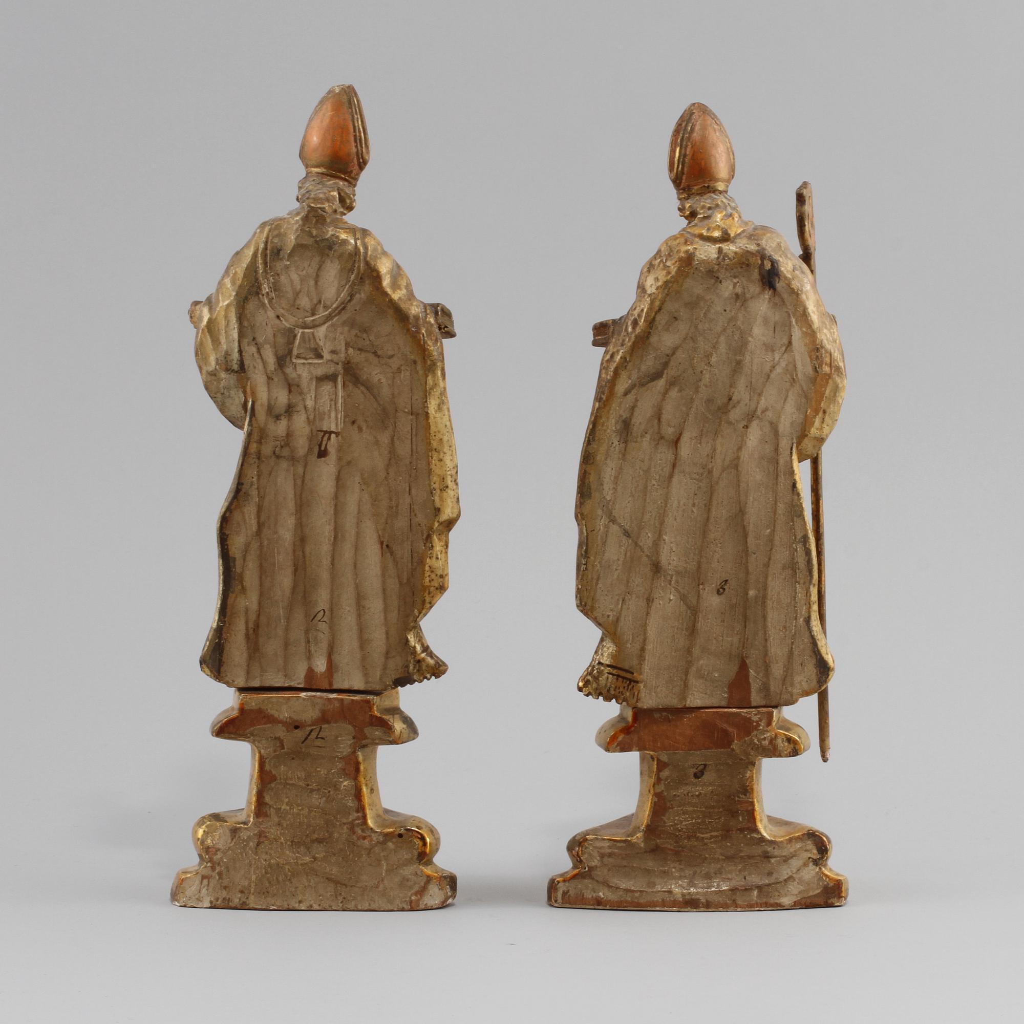 SAKRALA SKULPTURER, två st, Sydeuropa, 1800-tal.