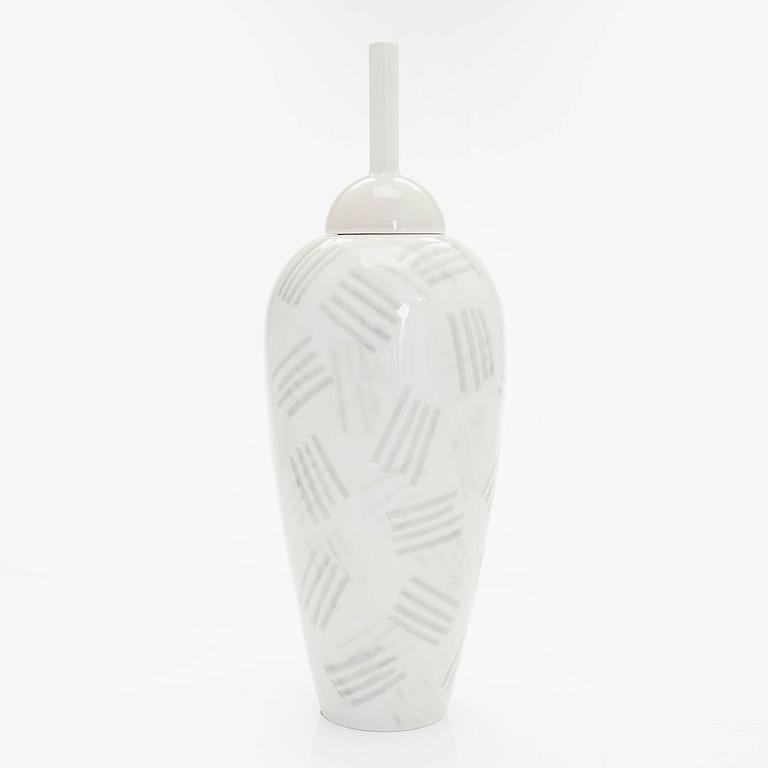 Inkeri Leivo, urna med lock "Primadonna", keramik, signerad Inkeri Leivo Arabia -94.