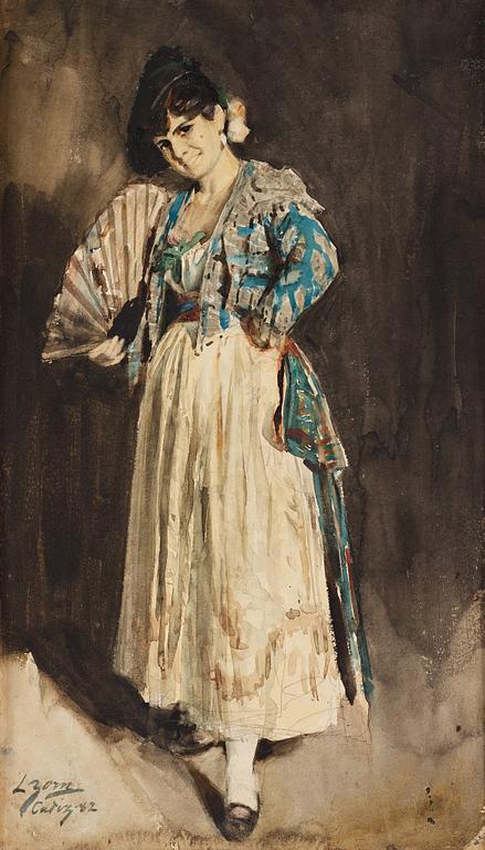 Anders Zorn, "Spanjorska i svart barett".