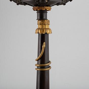 A first half of the 19th century bronze table lamp.