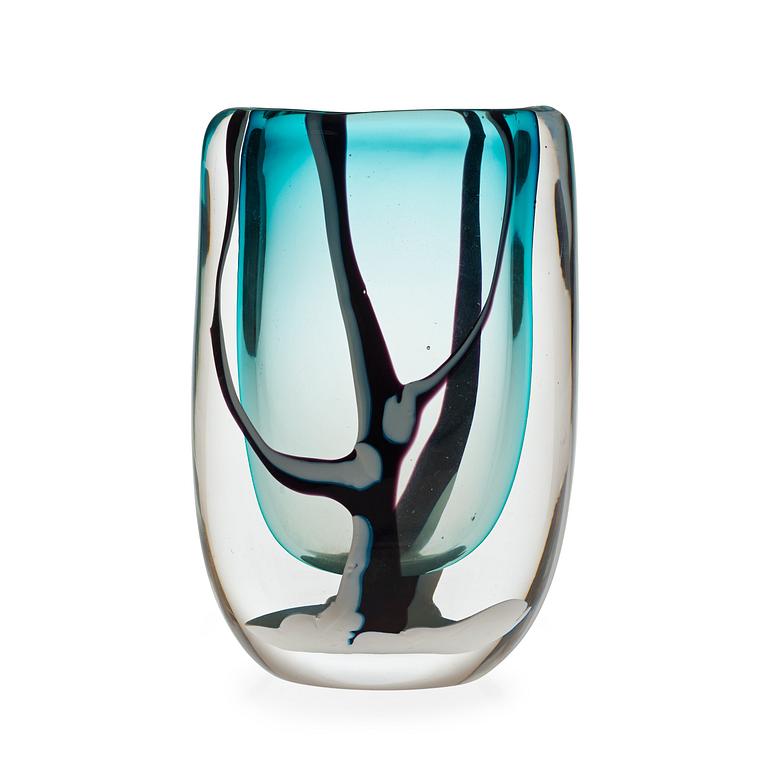 A Vicke Lindstrand 'Winter' glass vase, Kosta, Sweden 1950's.