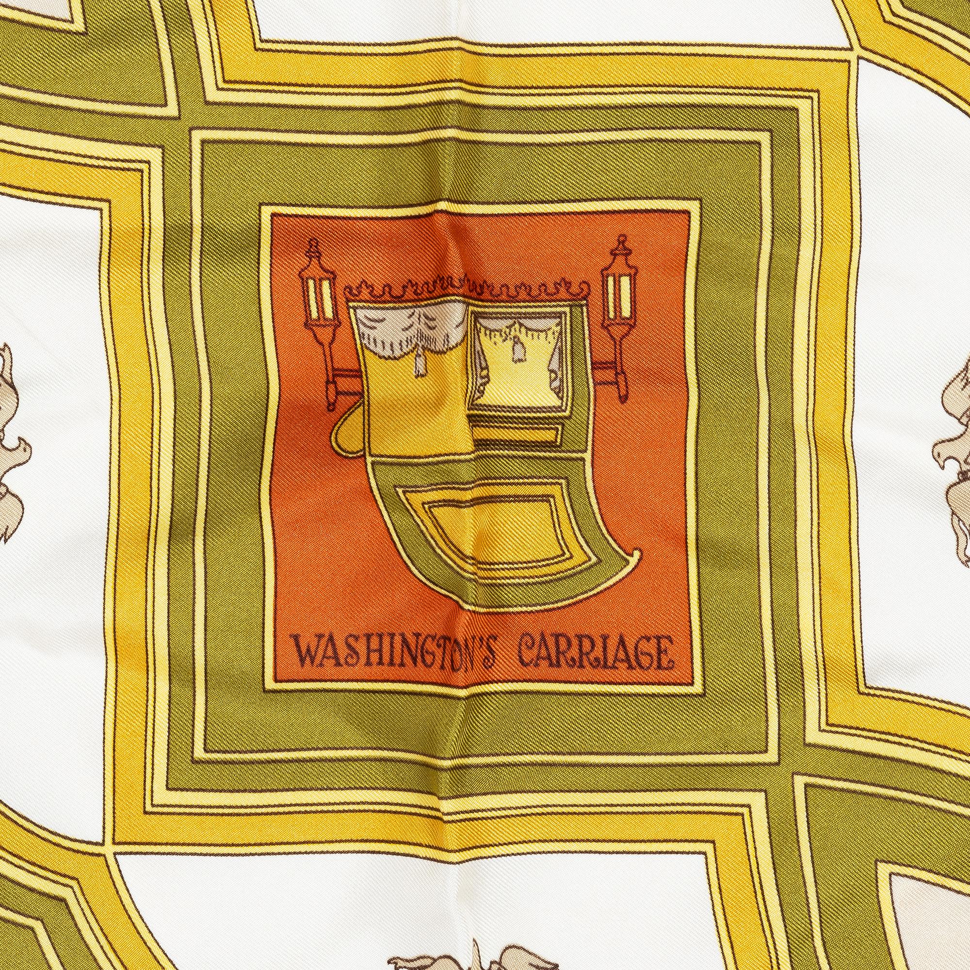 Hermès, two scarves "Camails" and "Washington's Carriage".