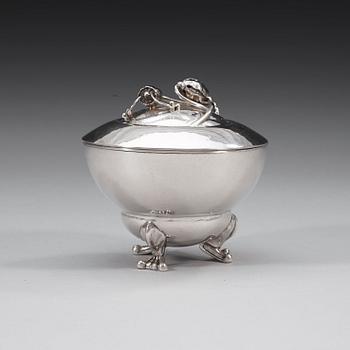GEORG JENSEN, skål med lock "Magnolia/Blossom", Köpenhamn ca 1915-21,.