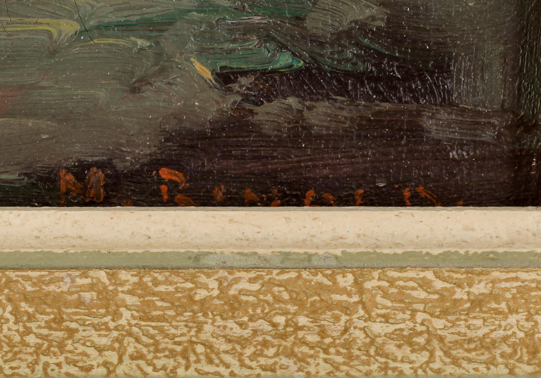 OKÄND KONSTNÄR, olja på duk, signerad M Rinaldi, 1900-tal.