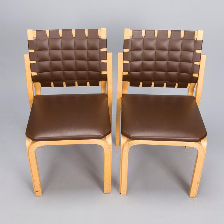 ALVAR AALTO, a set of 4 chairs, model 612, Artek, 1960s.