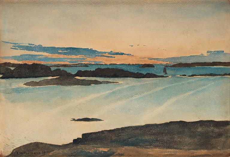 Carl Wilhelmson, Sommarnatt, motiv från Fiskebäckskil.