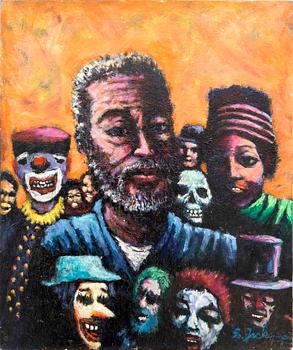 Clifford Jackson, "Self-portrait with masks".