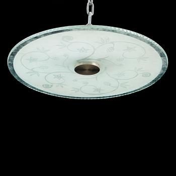 TAKPLAFOND, glas, Sverige, 1940-tal. Diameter 60 cm.