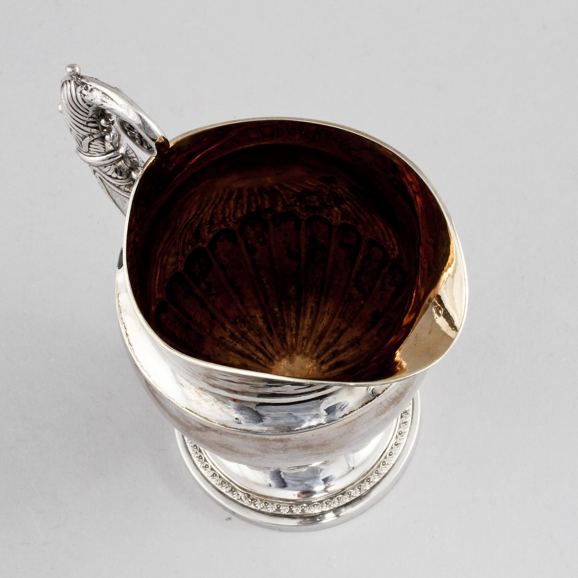 GRÄDDKANNA, silver, empire, Anders Lundqvist, Stockholm, 1829. Vikt 205 g.