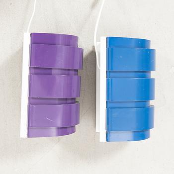 A set of two lacquered metal wall lamps by Hans-Agne Jakobsson from the second half of the 20th century.