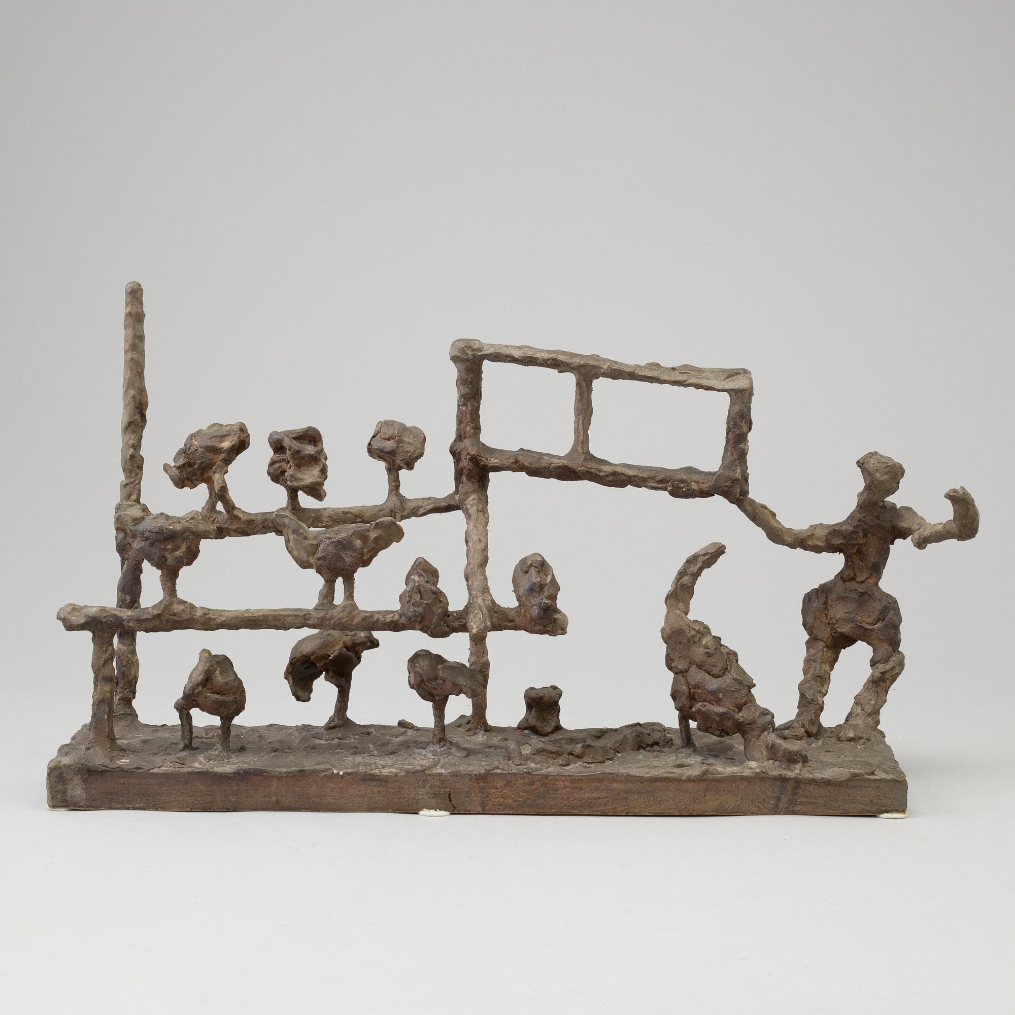 INGA BAGGE, sculpture, bronze, signed.