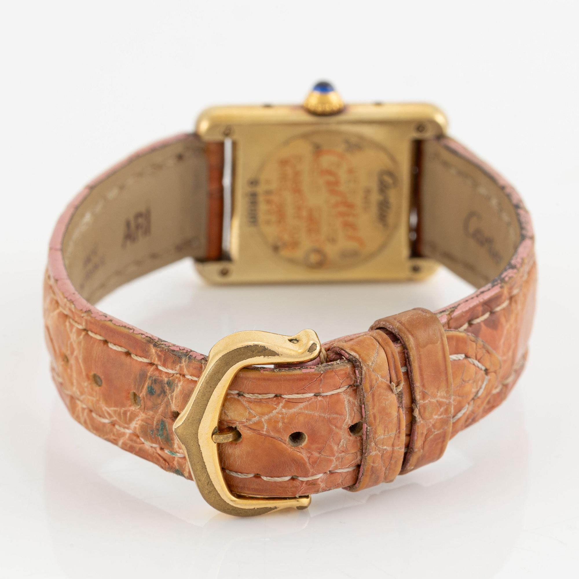 must de Cartier, Tank, wristwatch, 20.5 x 20 (28) mm.