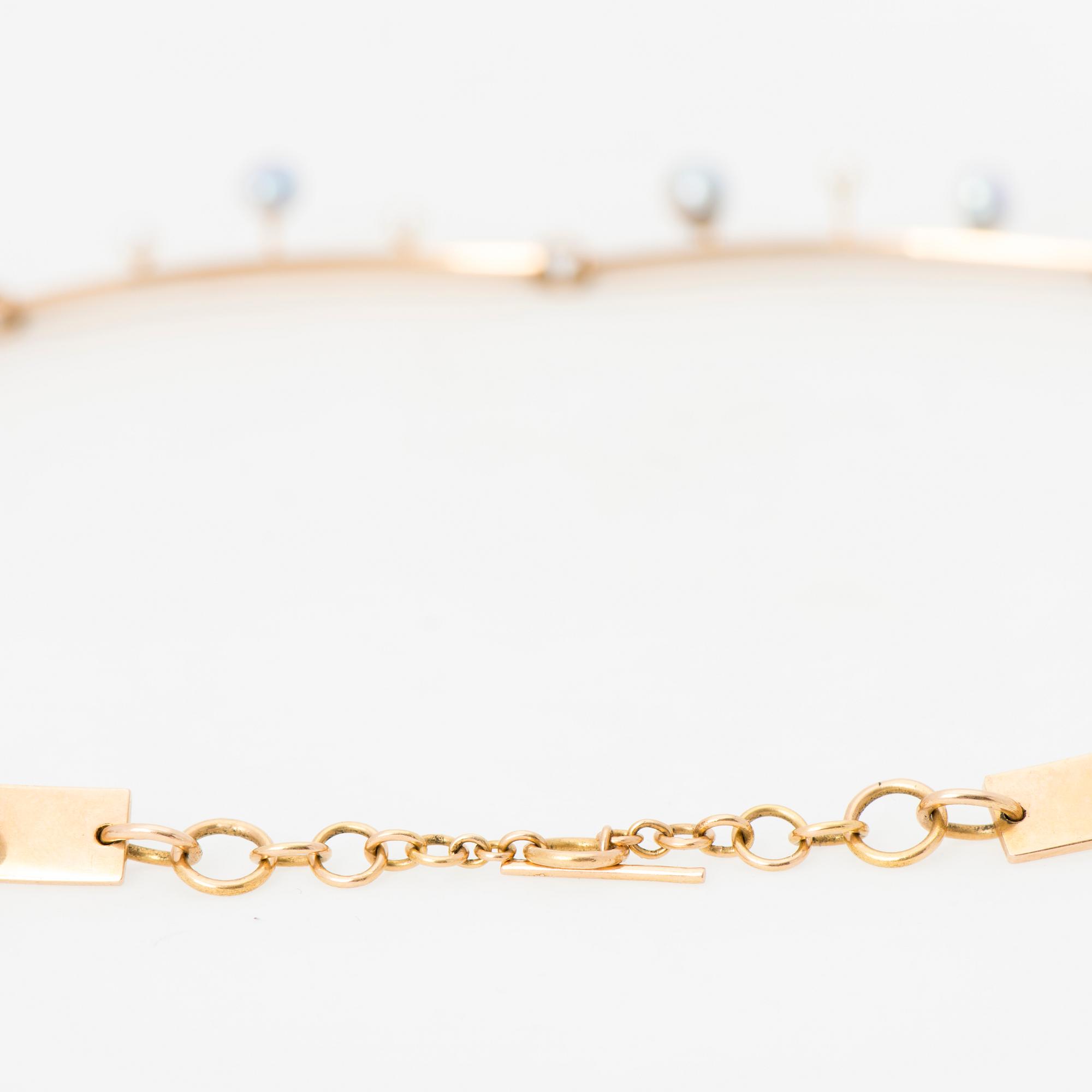 HALSSMYCKE, odlade pärlor, 14K guld.