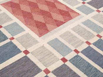 RUG. Flat weave. 222 x 165,5 cm. Signed JLH IMV.