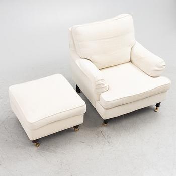 Armchair with footstool, Howard model, circa 2000.