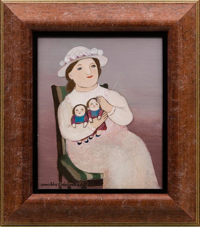 ANNUKKA GRÖNLUND, öljy kankaalle, signeerattu ja päivätty 90.