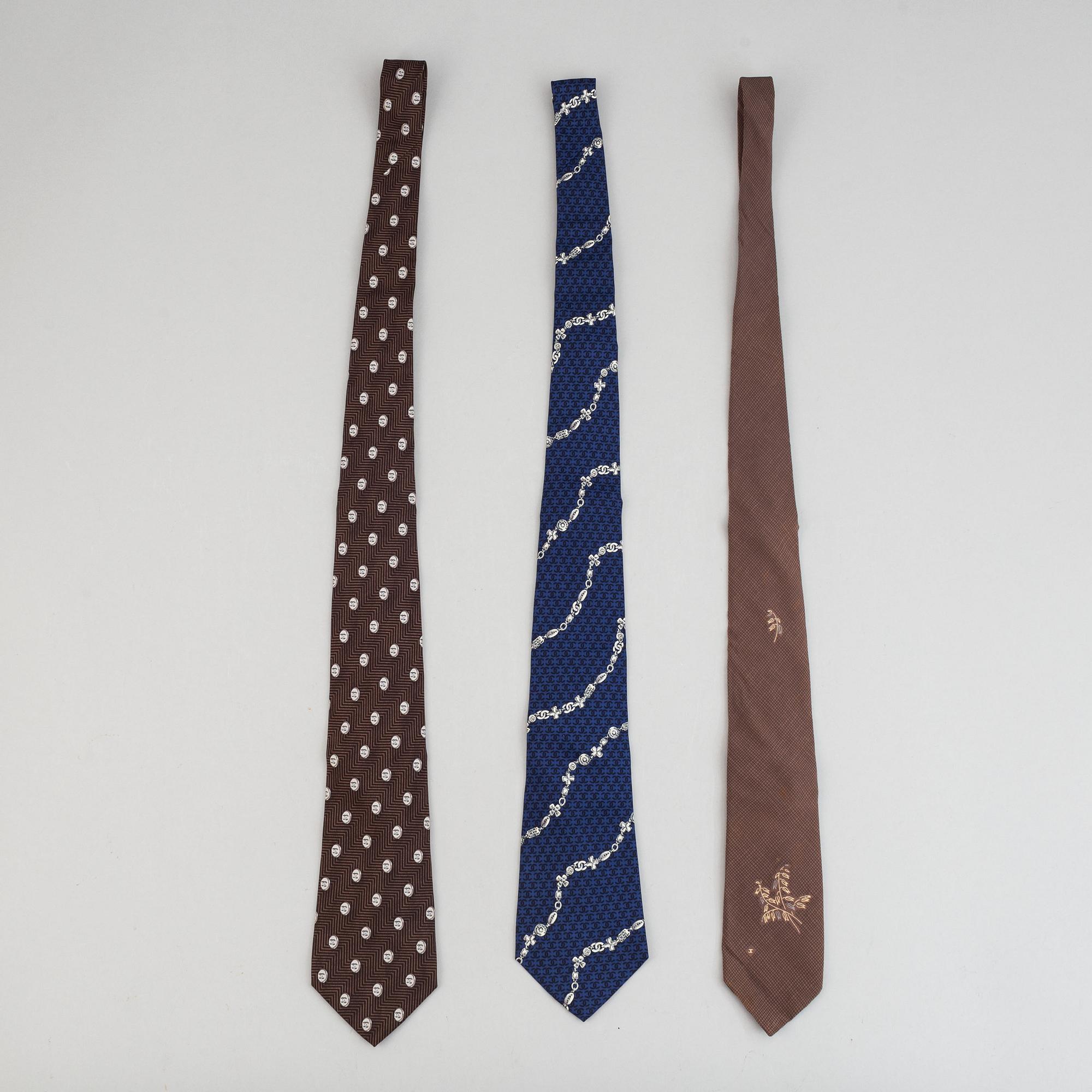 Chanel, slipsar, 3 st.