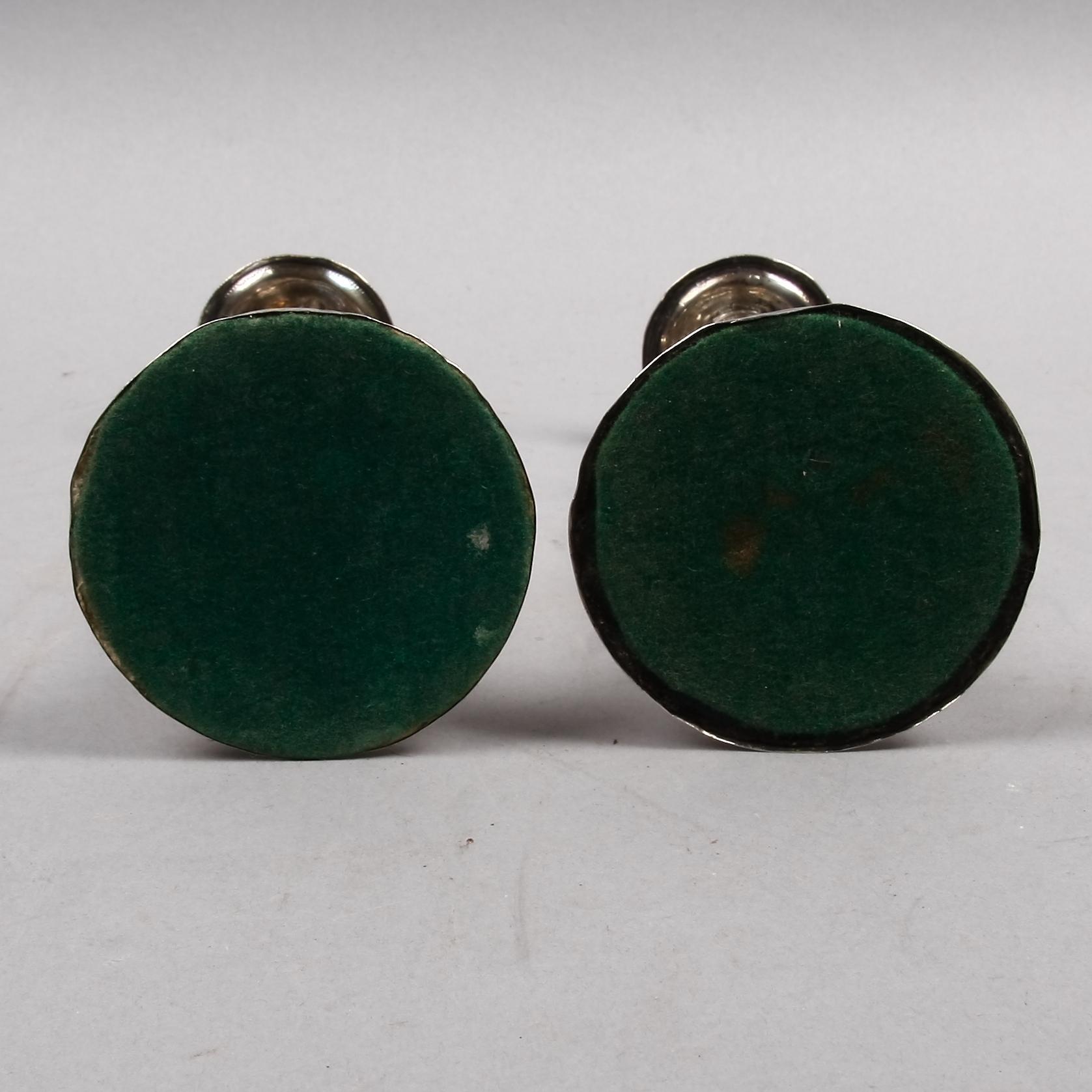 LJUSSTAKAR, ett par, silver, empire, Stockholm 1830.