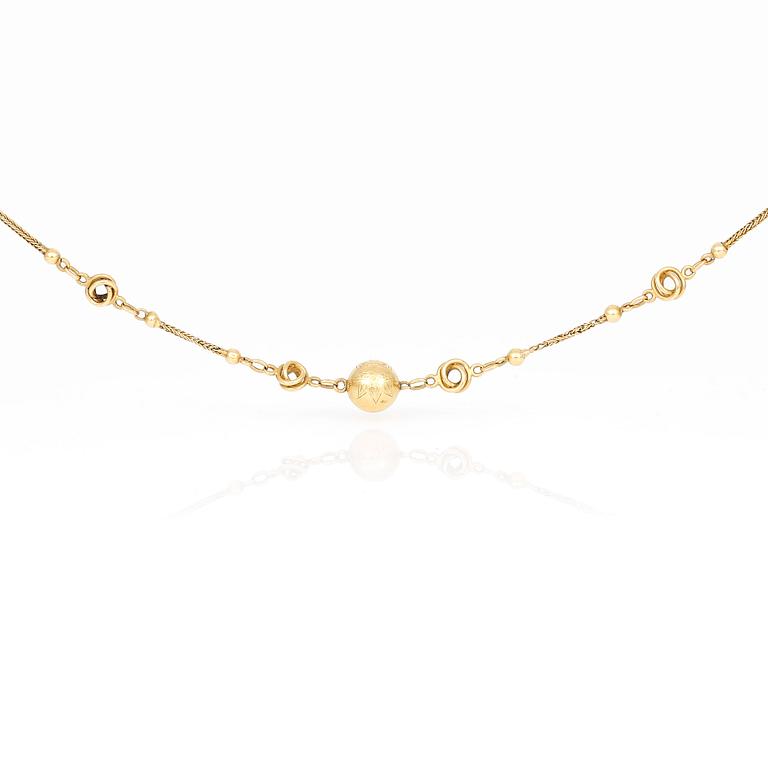 COLLIER, 18K guld, otydliga stämplar, omkring 1900. Vikt ca 11g.