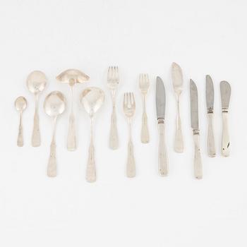 Eric Löfman, bestickservis, 39 delar, silver, modell "Uppsala", MGAB, Lidköping, 1970-75.