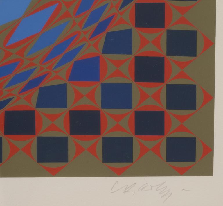 VICTOR VASARELY, färglitografi, signerad och numrerad 178/275.