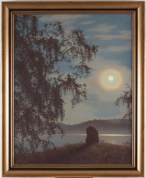 Gustaf Fjaestad, Moon reflecting on water, scene from Lidingö on the outskirts of Stockholm).