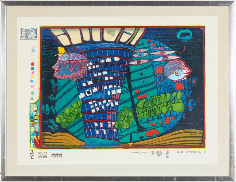 Friedensreich Hundertwasser, "Flucht ins all".