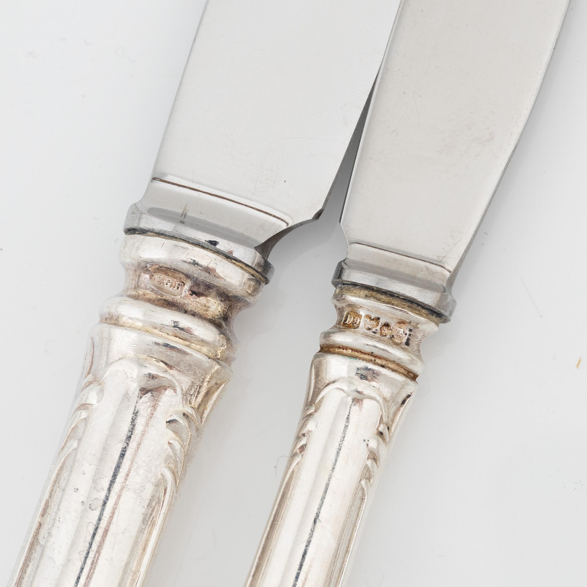 Bestickuppsättning, silver, 96 delar, "Olga", C.G.H, 1940/50-tal.