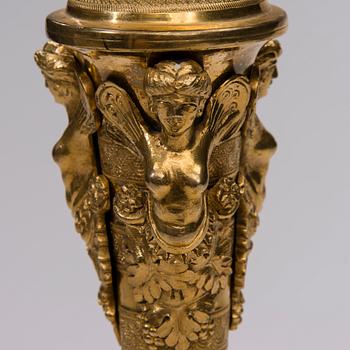LJUSSTAKE, brännförgylld, Ryssland 1800-talets början.