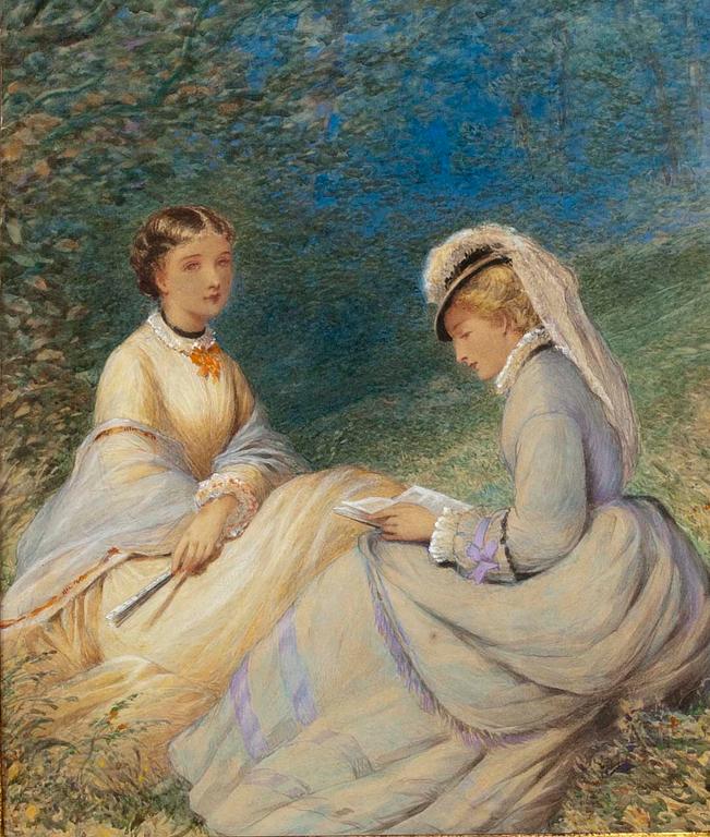 TUNTEMATON/OKÄND/ UNKNOWN, gouache, sign. 1828, England.