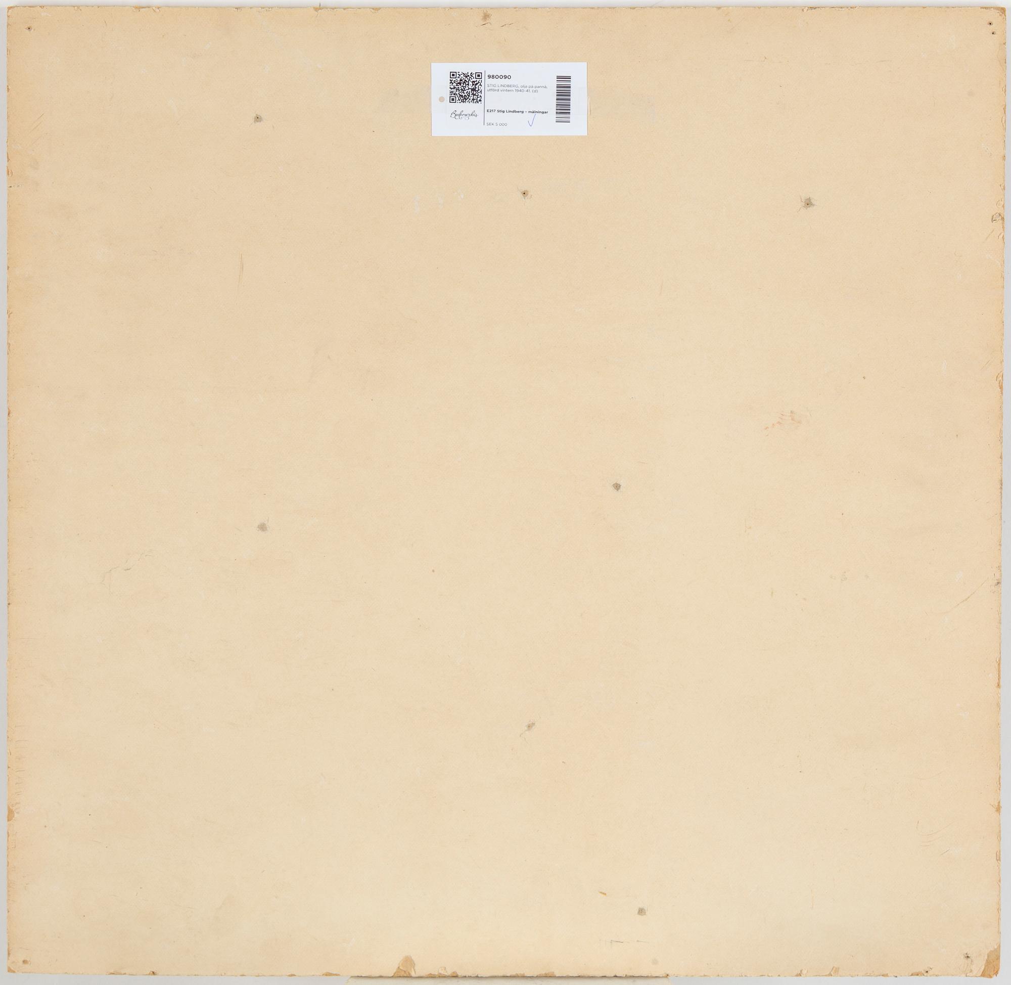 STIG LINDBERG, oil on panel, painted during the winter of 1940-41.