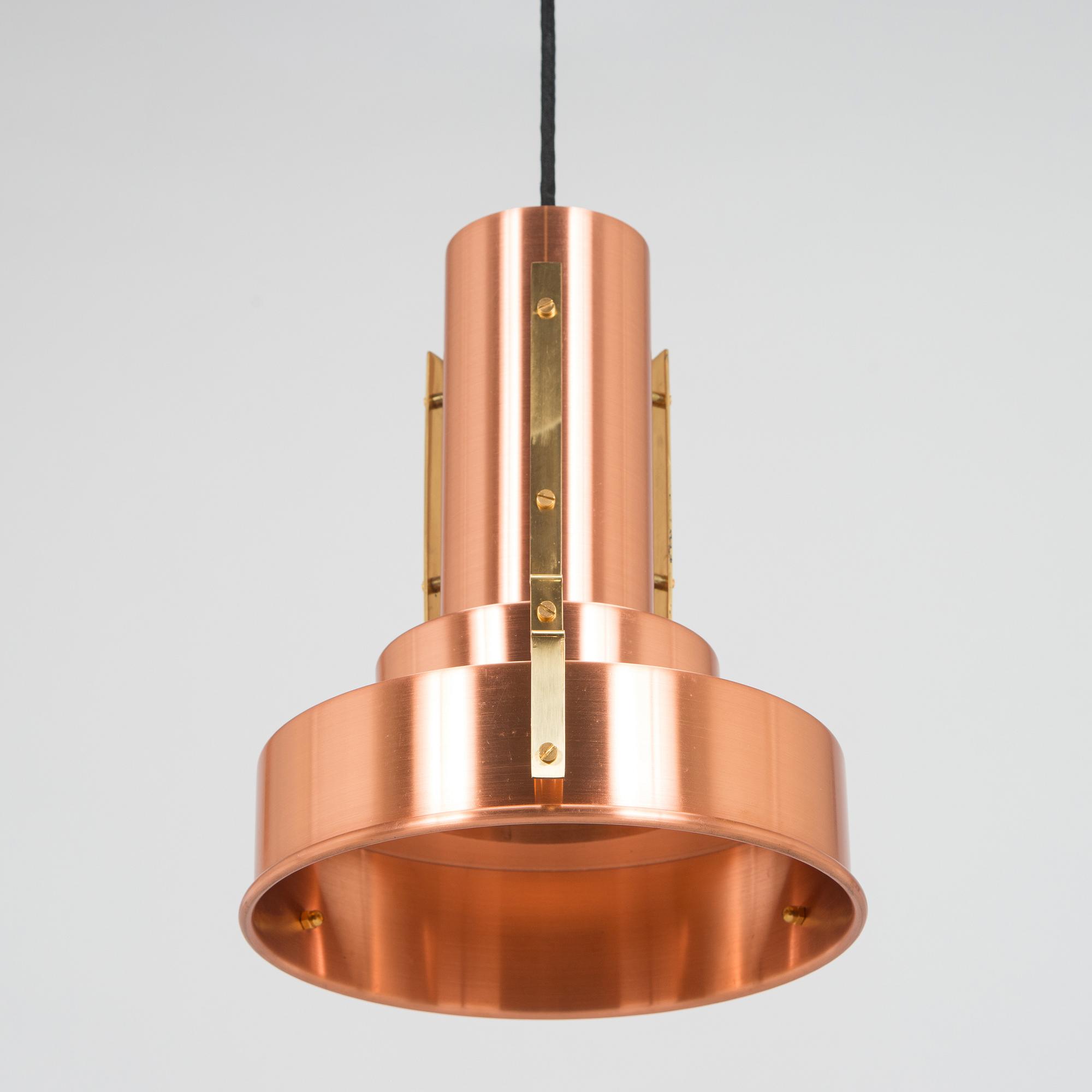 A copper pendant light for Corona group, Denmark,  second half of the 20th century.
