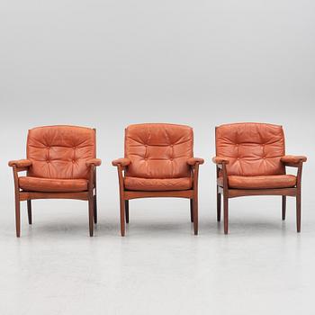 Gunnar Kentemo, three armchairs, Göte Möbler, 1970's.