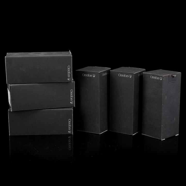 Six Gunnar Cyrén 'Nobel' tumbler glasses, for Orrefors.