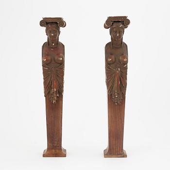 A pair of caryatid decorative elements, second half of the 19th century.