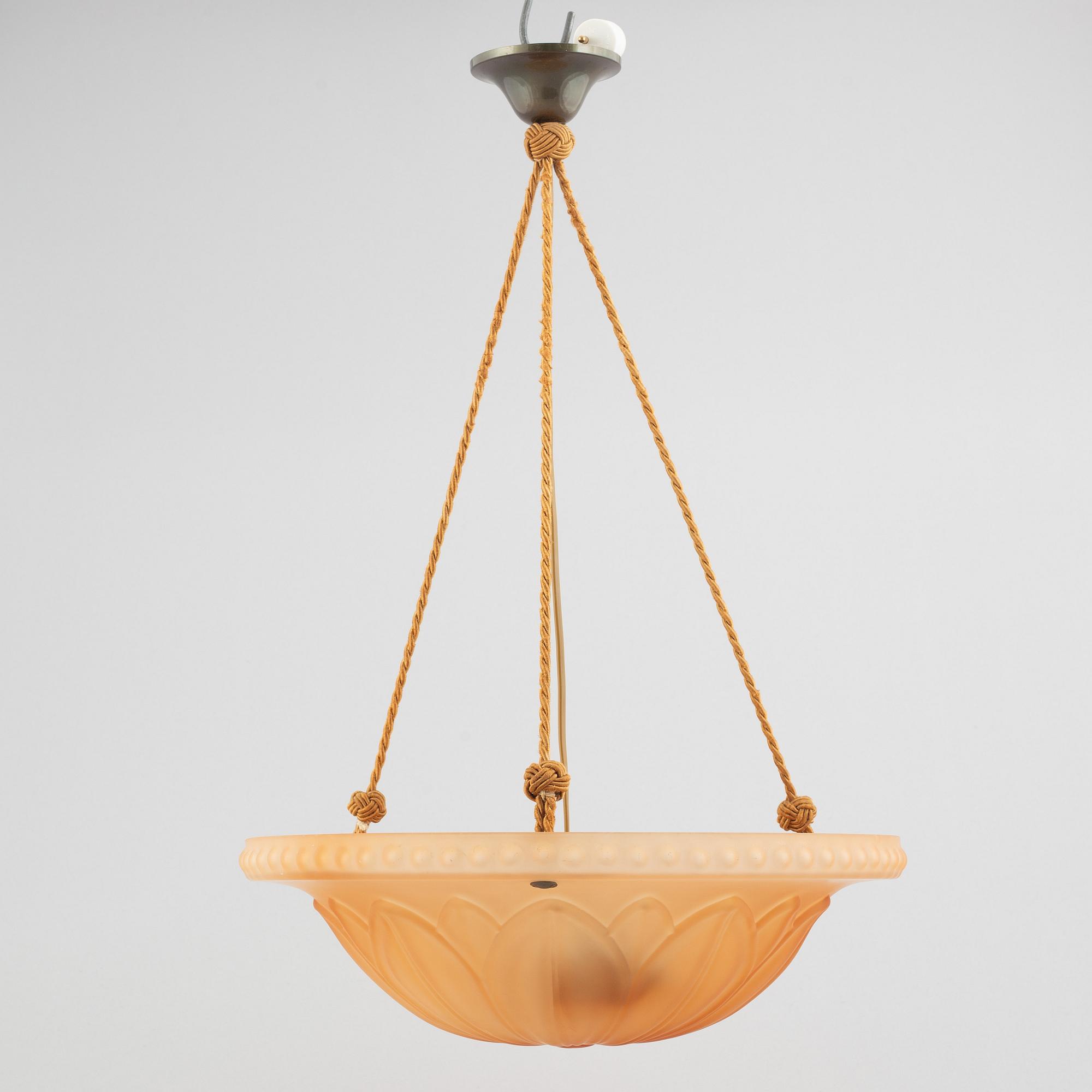 Harald Notini, taklampa, modell "10074", Arvid Böhlmarks Lampfabrik, 1930-tal.