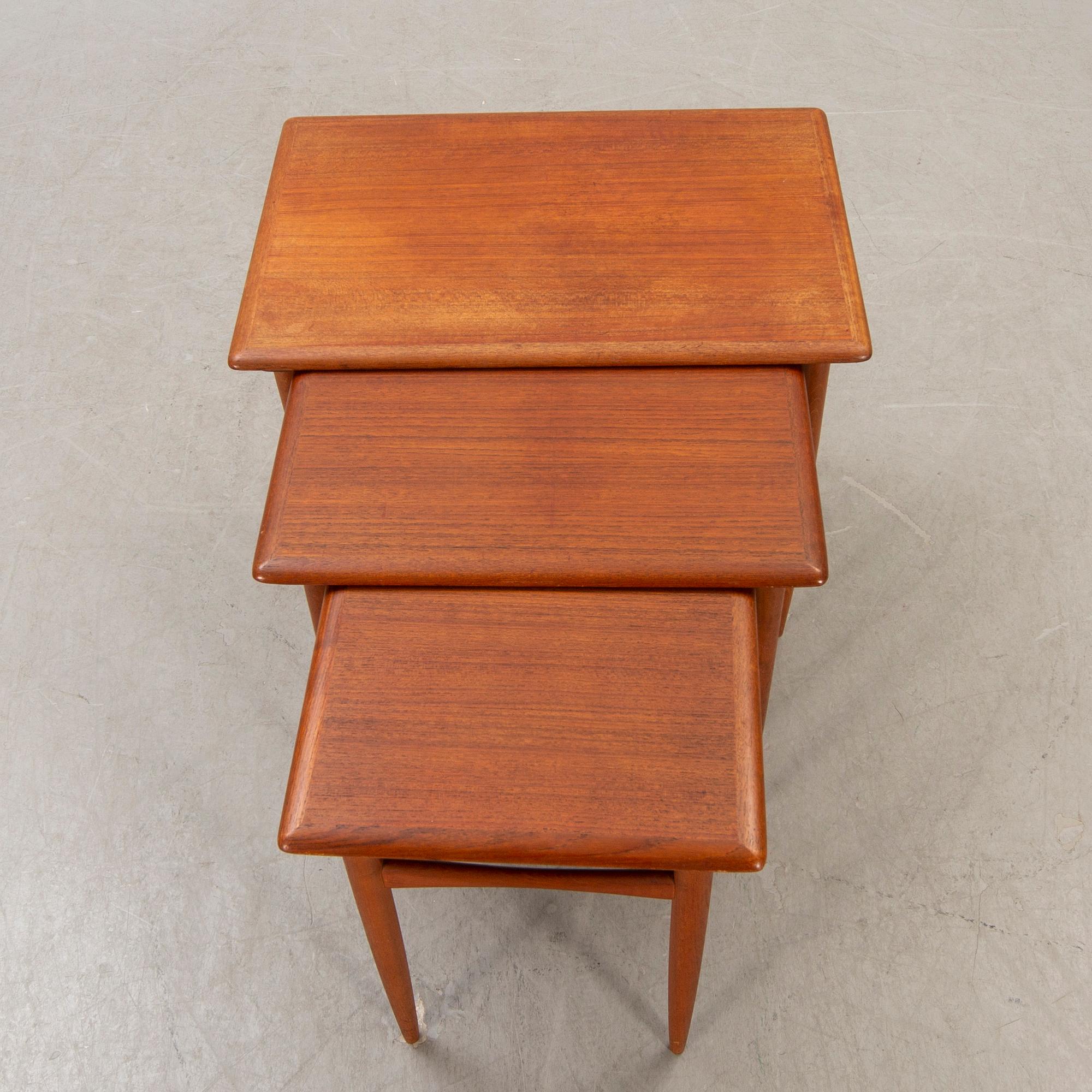 A Danish 1960s teak nesting table.