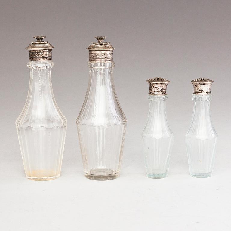 PEHR ZETHELIUS, A cruet stand in silver and cut glass, Stockholm, Sweden 1796.