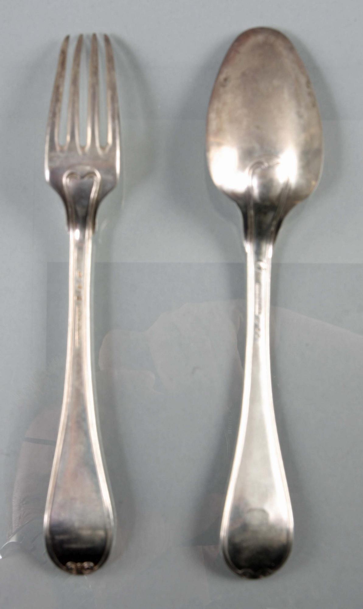 PARTI BESTICK, 14 delar, silver, modell gammal fransk.