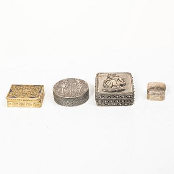 Boxes, 8 pcs, silver, 20th century, including Mexico.
