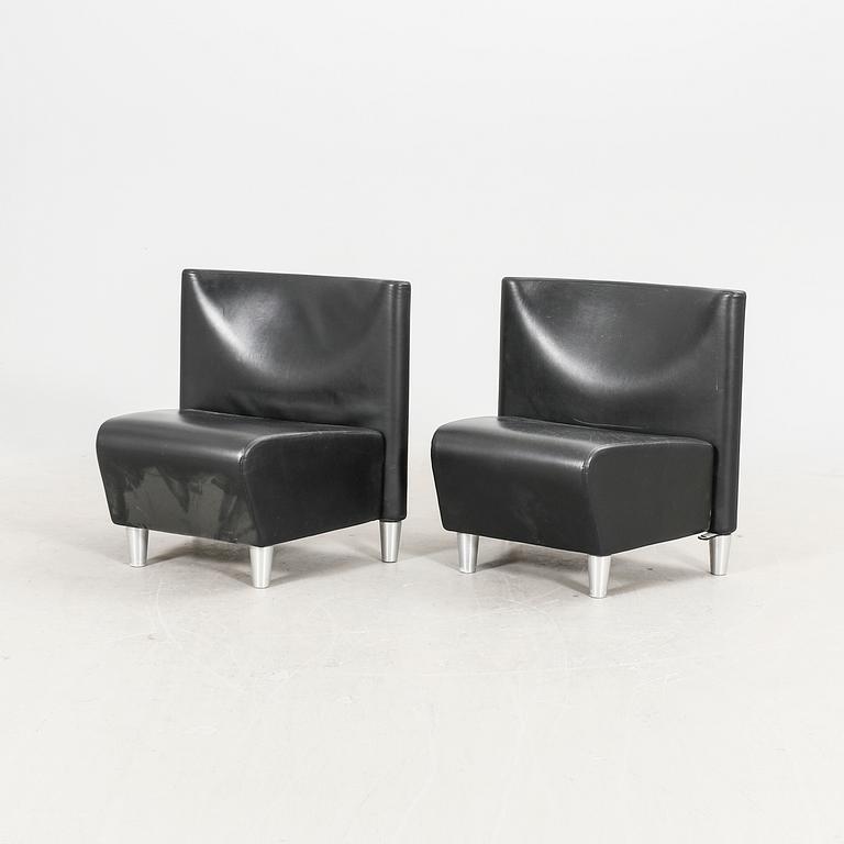 A set of eight leather easychairs by Erik Jørgensen Møbelfabrik, Svendborg, Denmark.