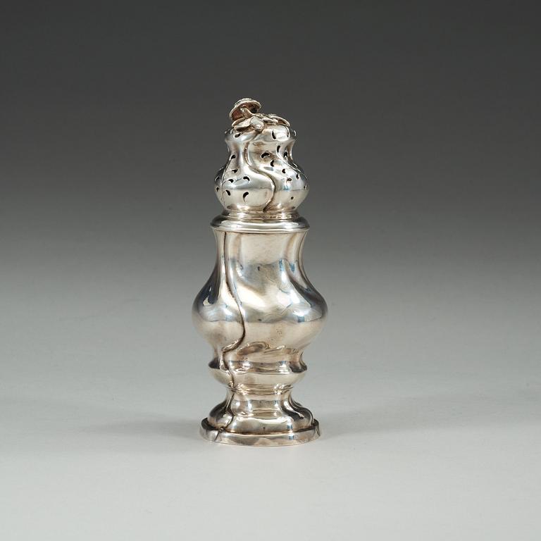 A Baltic 18th century silver sugar-caster, makers mark of Jacob Johann Öhrmann (1775-1816), Reval.