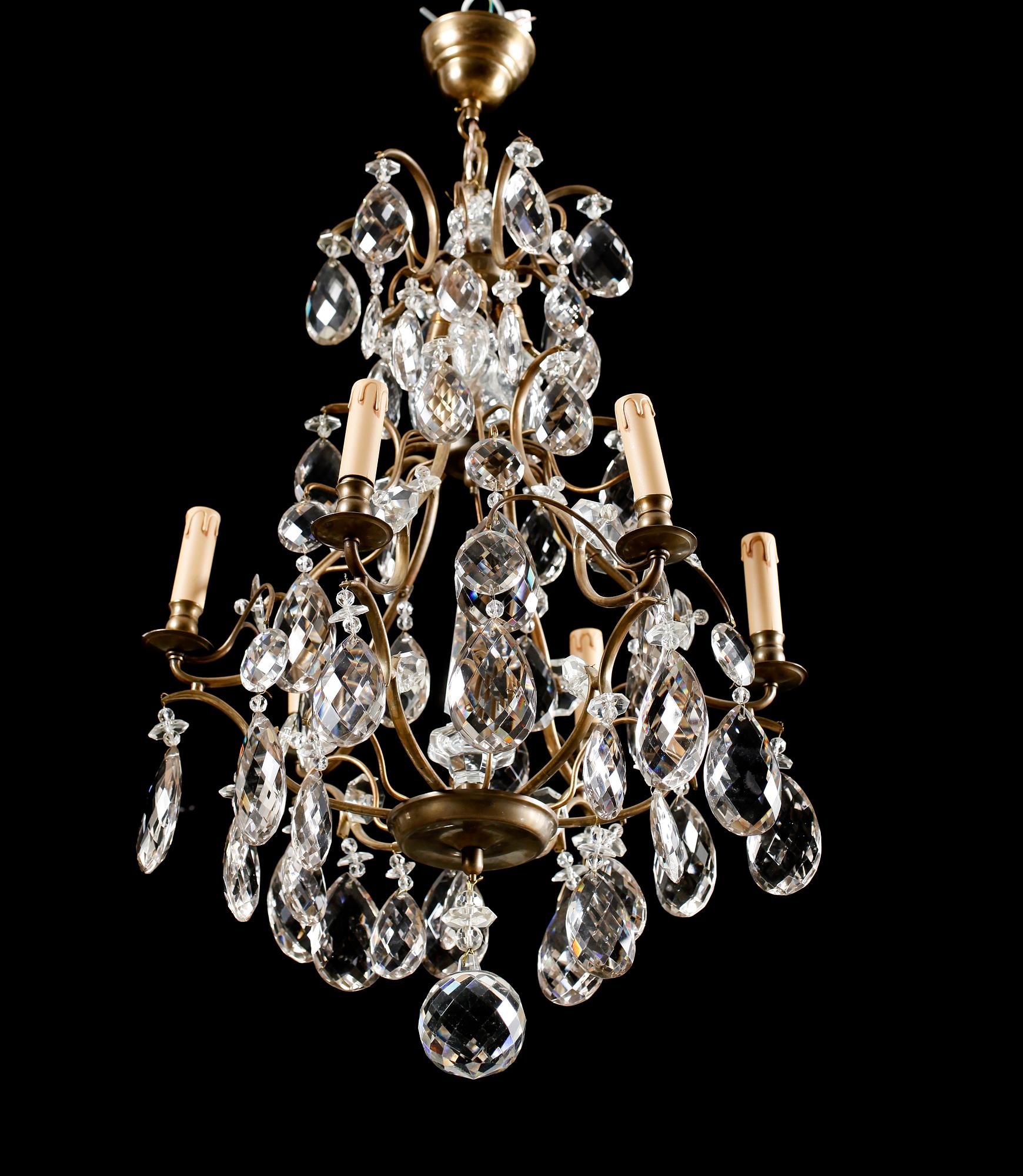 LJUSKRONA, barockstil, 1900-talets första hälft. Höjd ca 85 cm.