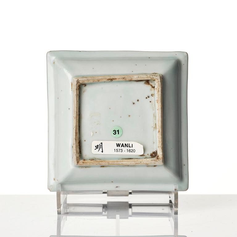 A blue and white bowl and a dish, Ming dynasty (1368-1644).