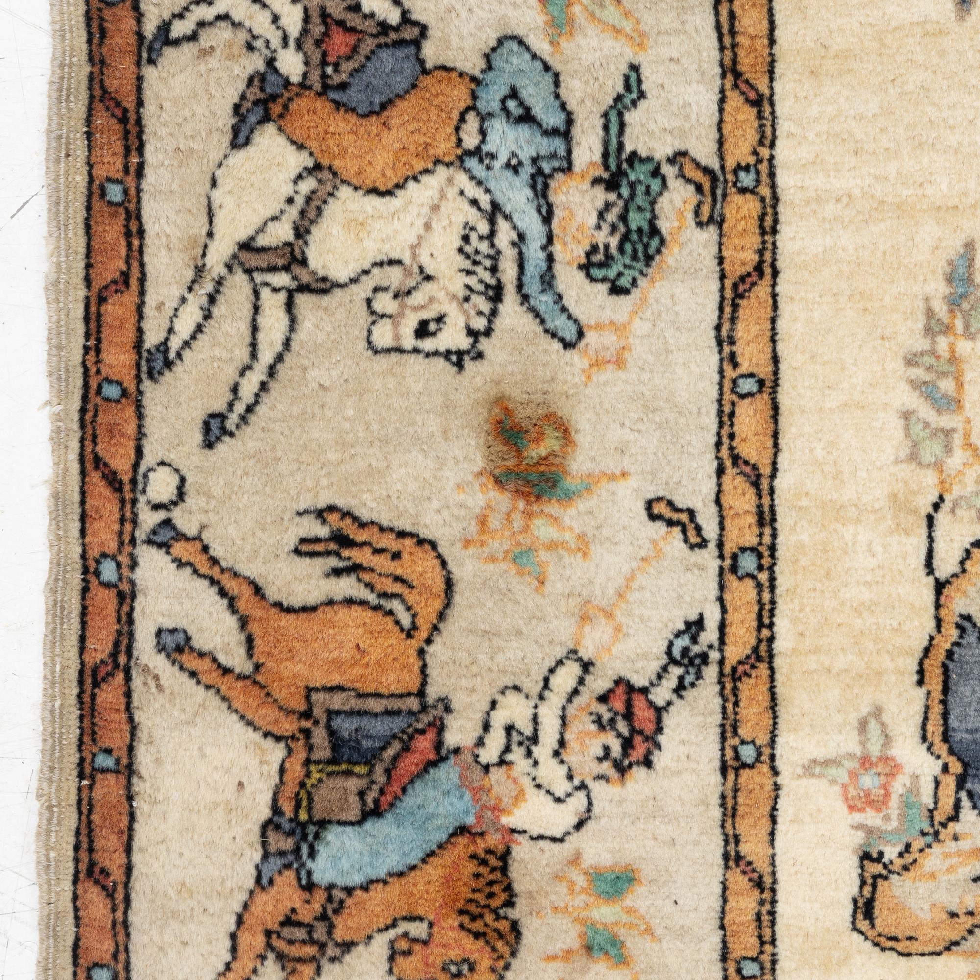 Carpet, figural, 175 x 110 cm.