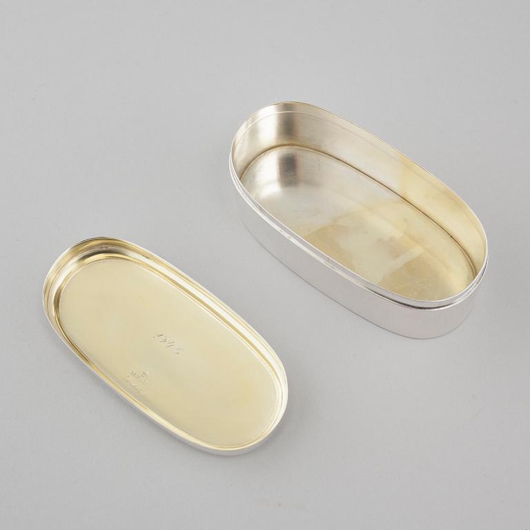 A silver box from C G Hallberg in Stockholm, 1917.