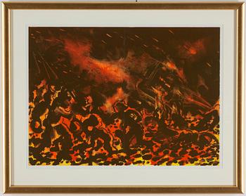 Peter Dahl, lithograph in colors, signed.