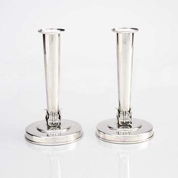 A pair of silver candlesticks, W.A. Bolin, Stockholm 1957.
